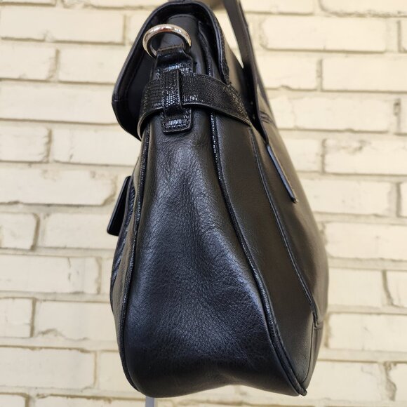 Euc Coach Taylor Black Saffiano Leather Shoulder Bag Purse - Picture 6 of 13